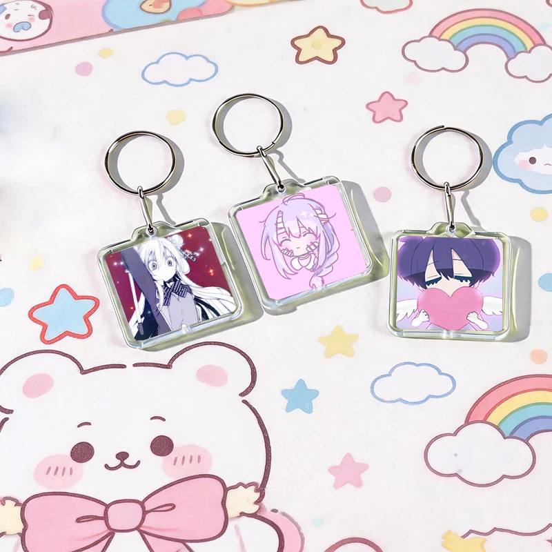 1PC Anime Happy Sugar Life Acrylic Keychain Handmade Hanging for Clothes Backpack Decoration Accessories Gifts with Friends