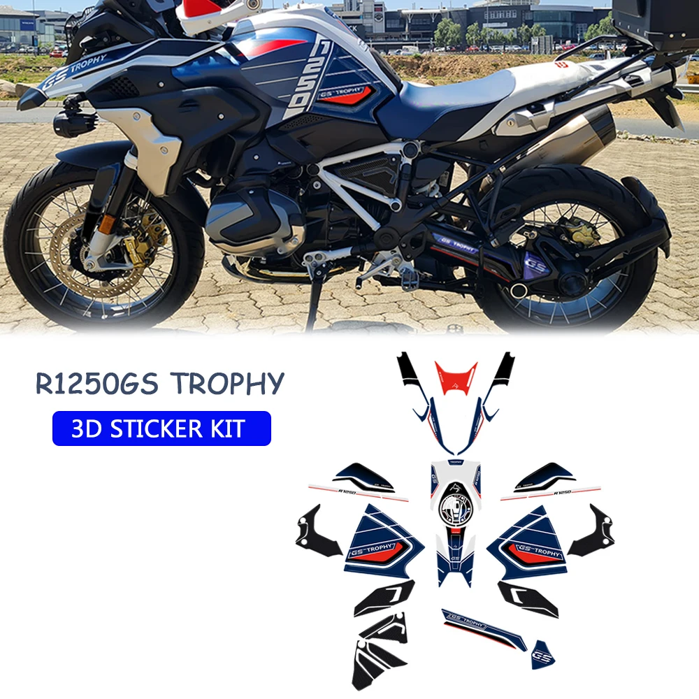 For BMW R1250GS Trophy R 1250 GS 40th Edition Accessories 3D Sticker Kit Motorcycle Paint Protection Decals Retrofit Parts