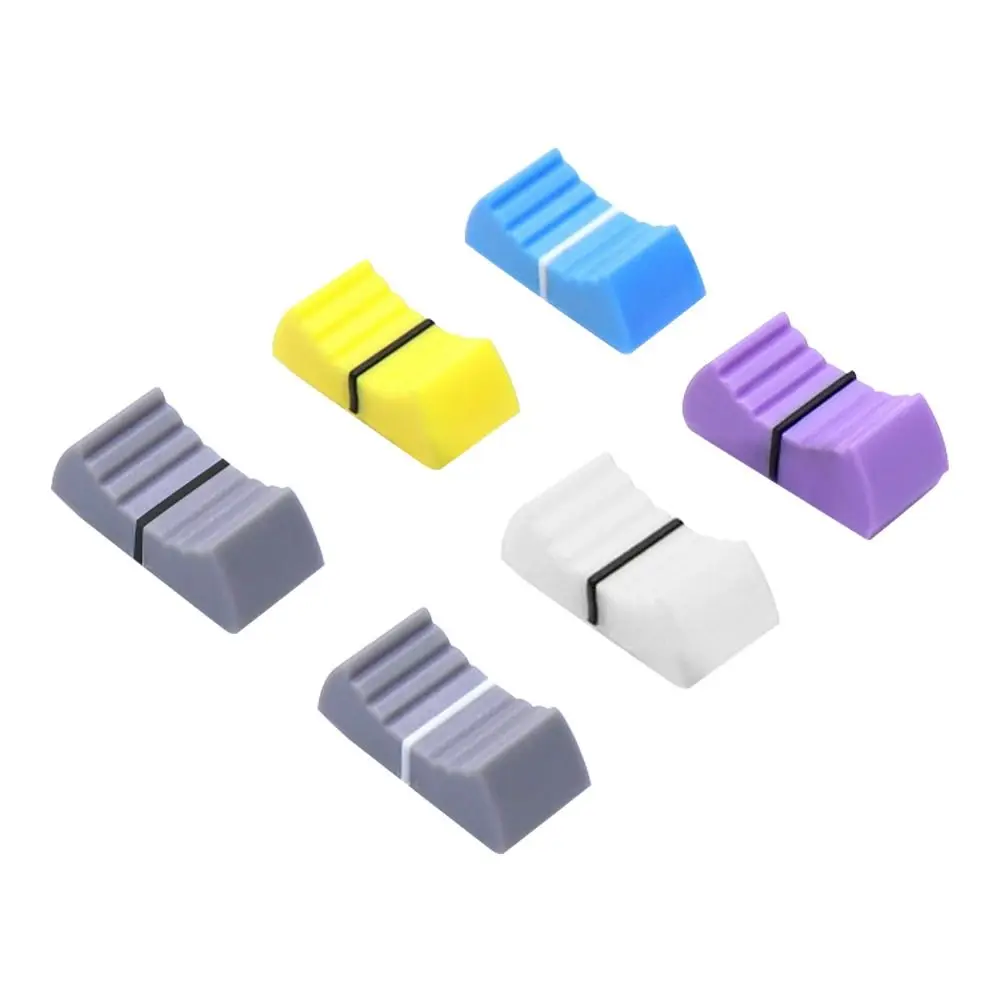 10PCS Fader Knob Cap Touch Sensitive Slider Ribbed Mixer Desk Switch Knob Cap