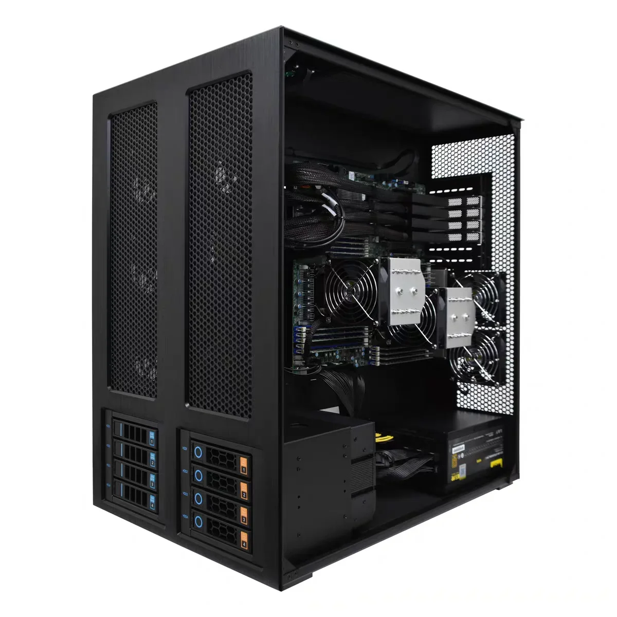 WS04A-1 4GPU 4090 China Supplier Server Network Storage Server for EATX Motherboard Hot-swappable Graphic Workstation Chassis