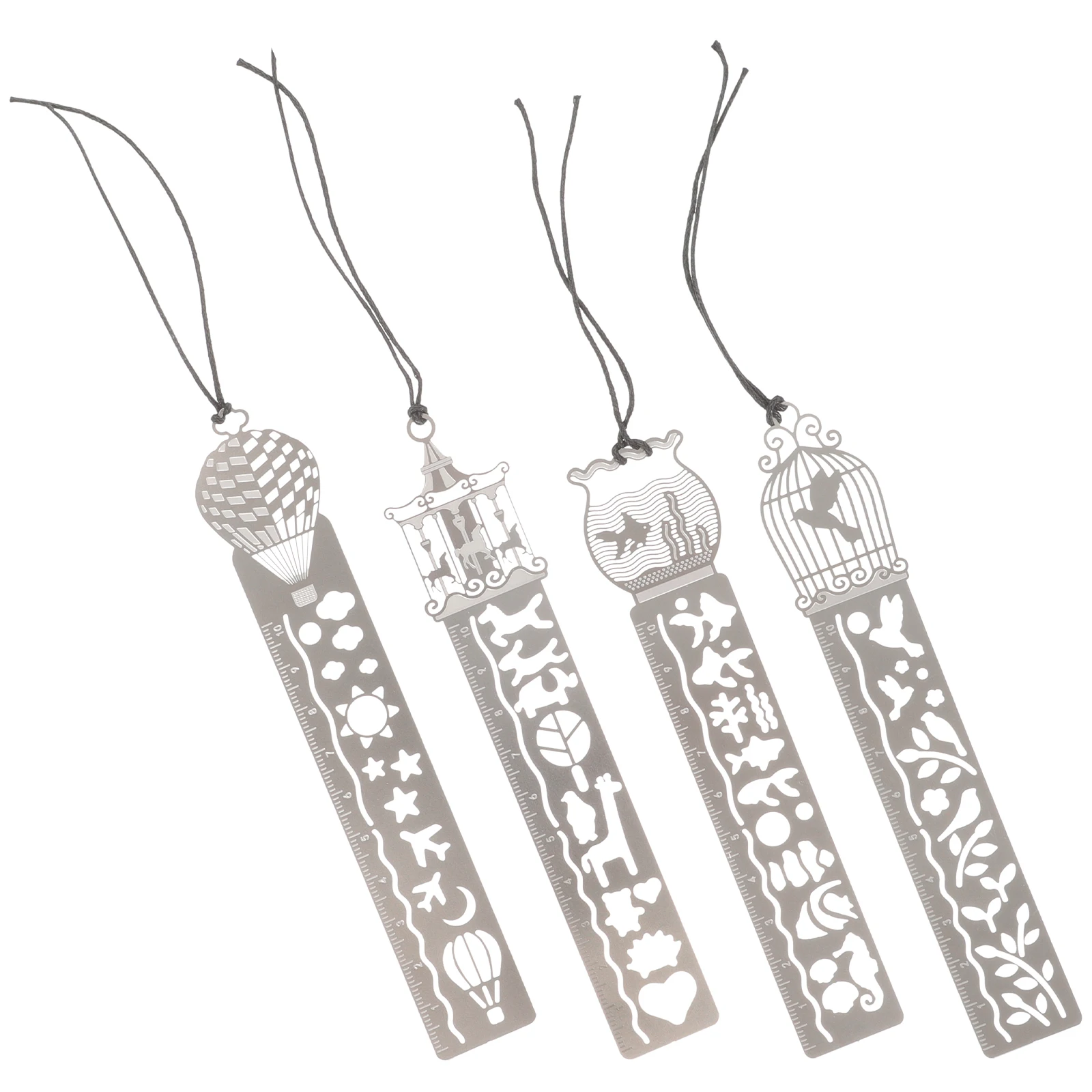 8 pezzi creativi in metallo segnalibro righello stencil non sbiadiscono bambini strumento di disegno di cancelleria per bambini per studenti file