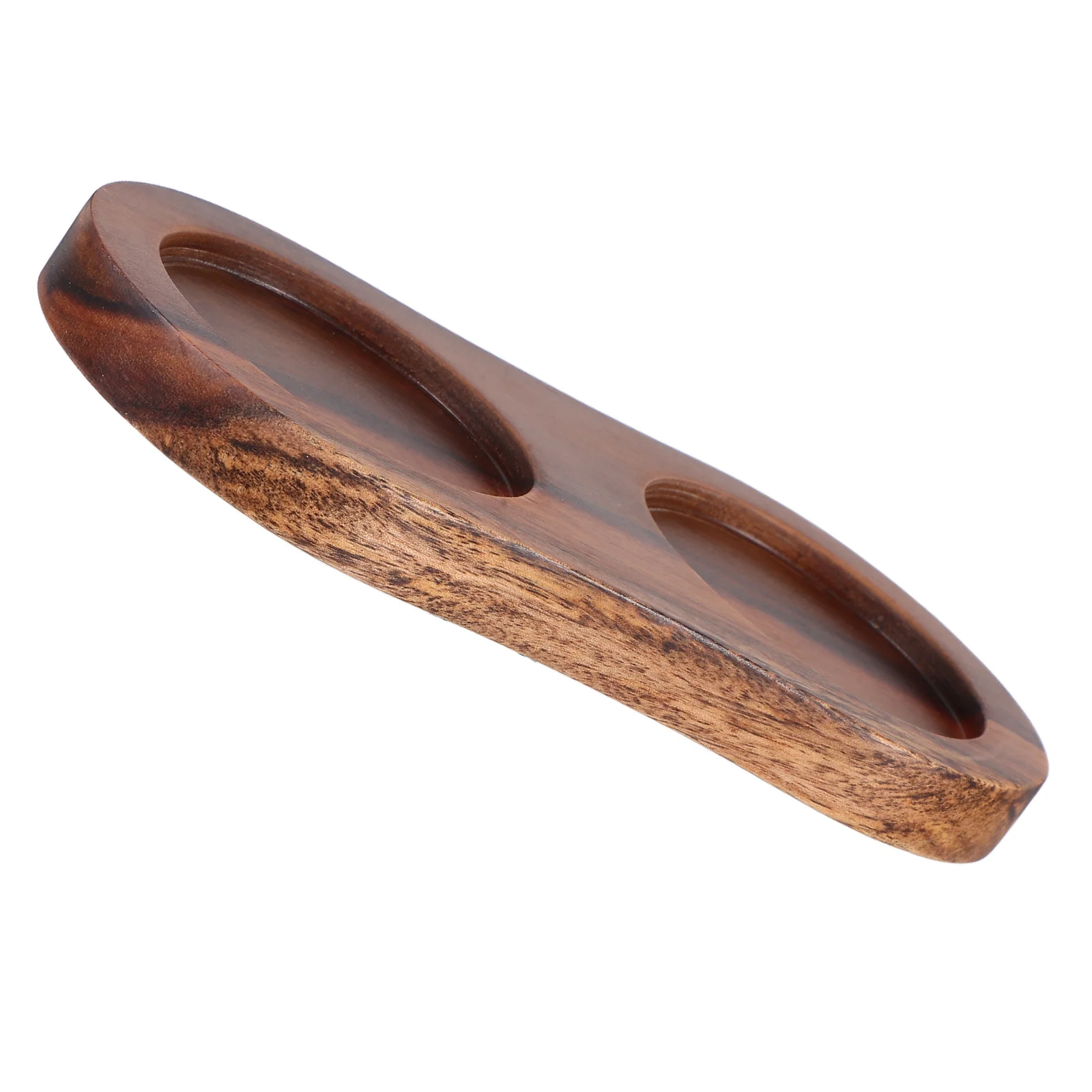 

2 Slot Wooden Grinder Rest Kitchen Countertop Condiment Holder Salt and Pepper Grinder Stand Spice Organizer Tray