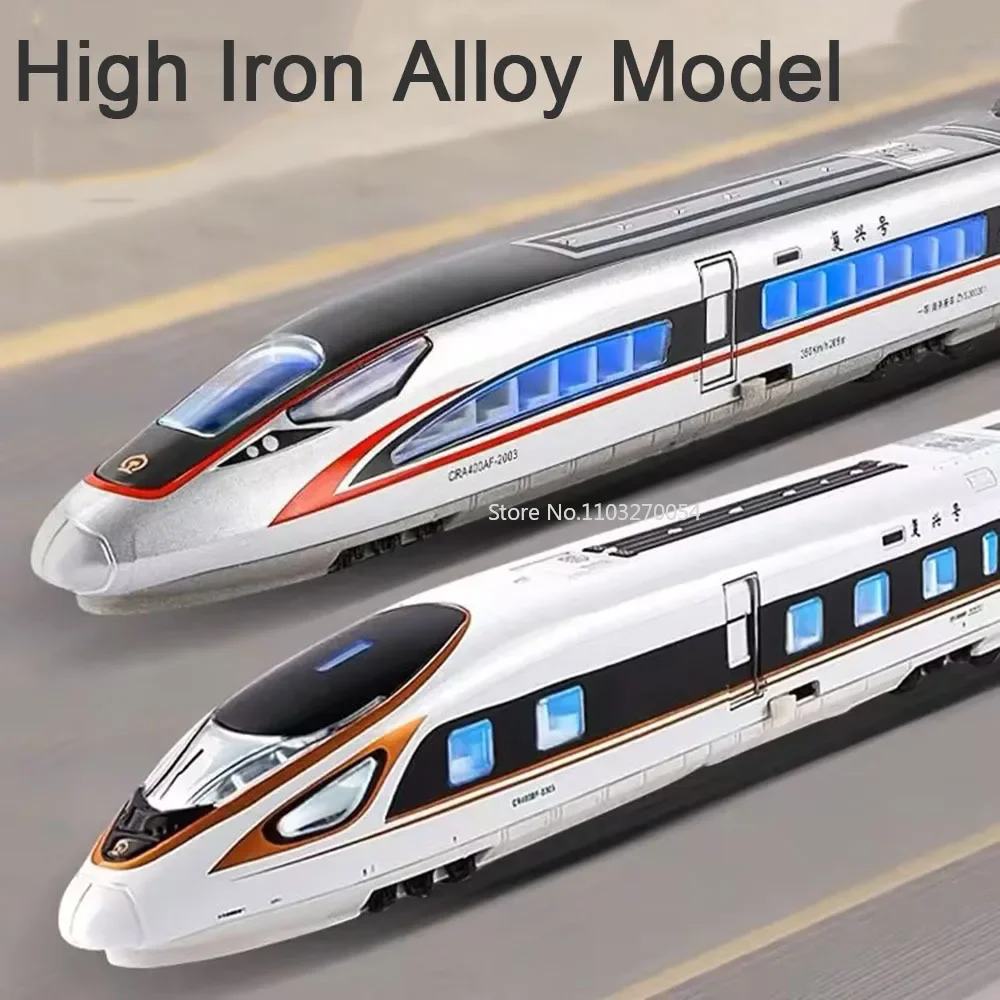 

Simulated Alloy High-speed Train Model Car Toy Decorations High Speed Railway Fuxing Single/double Section Combination Kids Gift