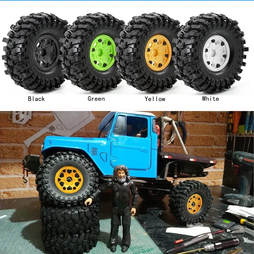 

RS 1.9In Climbing Tires Wheels 118x45mm Adapter 12mm for 1/10 RC Model Car Rock Crawler AXIAL SCX10 CROSSRC NT4 Accessories