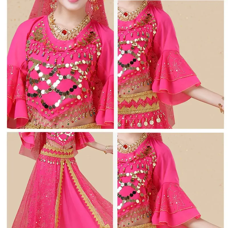 الكبار الرقص الشرقي موحدة عملات القمم الترتر تنورة حزام زي المرأة مطرز الرقص الشرقي بوليوود هالوين الهذيان ملابس الحفلات #2