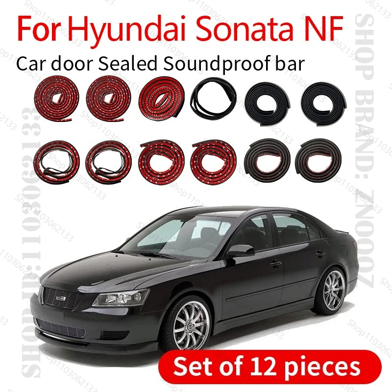 

For Hyundai Sonata NF Car Door Seal Strip Rubber Double Layer Sealing Protector Soundproof Strip Dustproof Seal Strip 12PCS Set