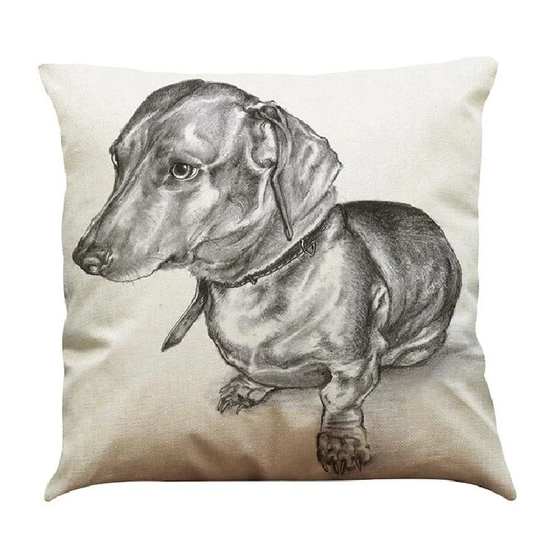 Dachshund Cushion Cover Dog Printed Linen Pillow Cover Car Sofa Decorative Throw Pillows Home Decoration Pillow Case 45*45cm