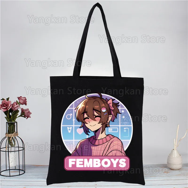

Femboy Fairycore Gothic Fairy Grunge Women Package Elegant Canvas Handbags Shoulder Bags Casual Shopping Girls Handbag Black