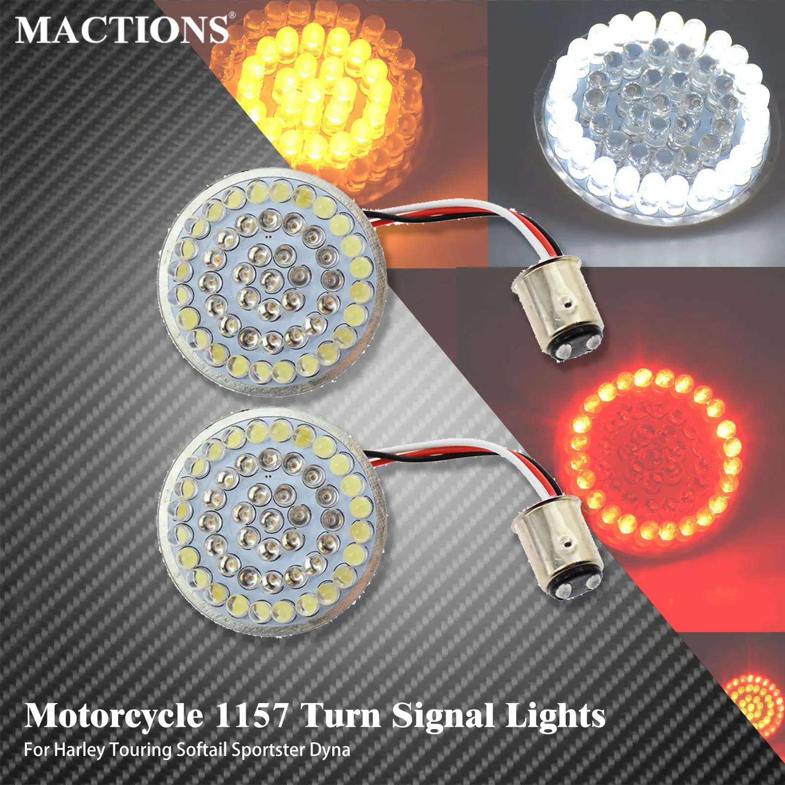 

Motorcycle LED Turn Signal Insert Lights 1157 Bullet Style Brake Panel Lamp For Harley Touring Road King Sportster XL1200 Dyna