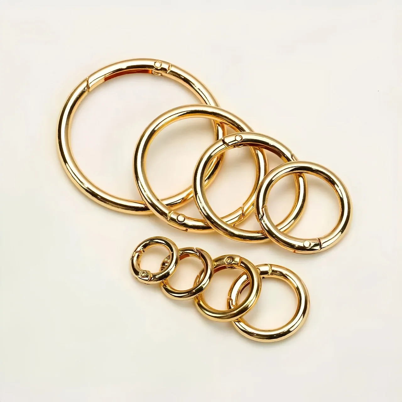 30/10 Stück Metall O-Ring Federverschlüsse für DIY-Schmuck, Öffnbare Runde Karabiner, Schlüsselanhänger, Taschenhaken, Hundeketten-Verschlüsse, Verbinder – Detail 6