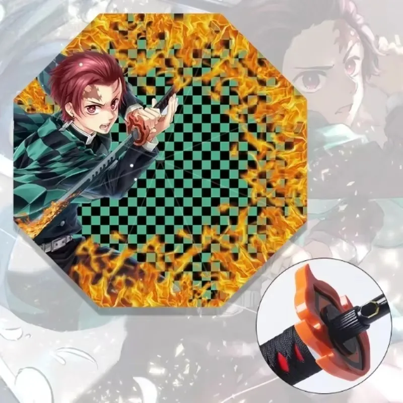 Demon Slayer Katana Umbrella Real Size Japanese Anime Cosplay Rain Gear Tanjirouu Kimetsu No Yaiba Long Parasol Life Supplies