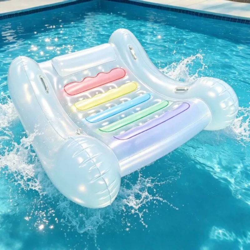 Transparent Inflatable Seatings Thickened Inflatable Seatings Rainbow Float Mat Outdoor Furniture Sedie Gonfiabili ZY40CQZJ