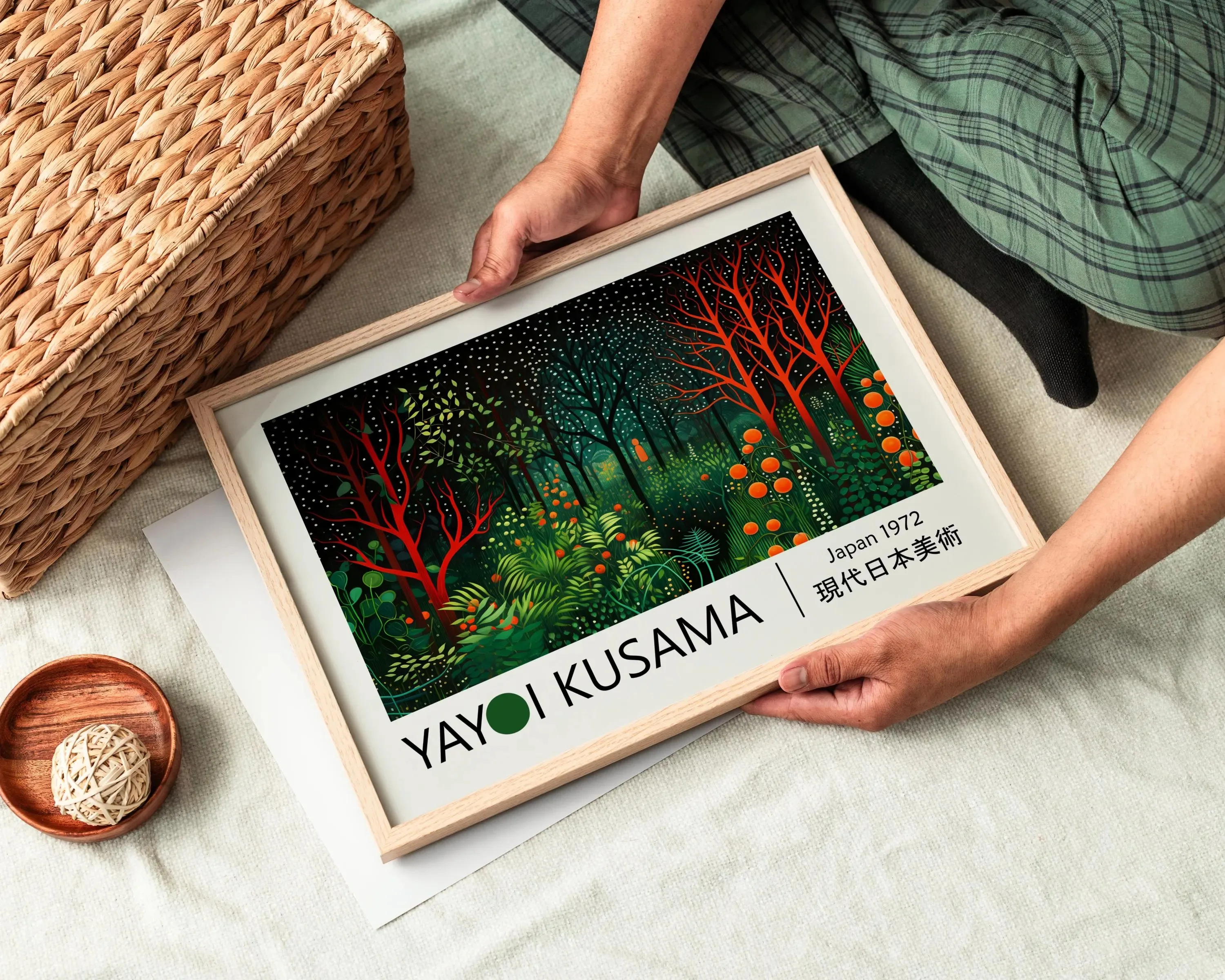 ملصق Yayoi Kusama معرض Japandi جدار ديكور فني كطباعة Yayoi Kusama، ملصق Kusama مستوحى من مجردة فن الجدار الياباني