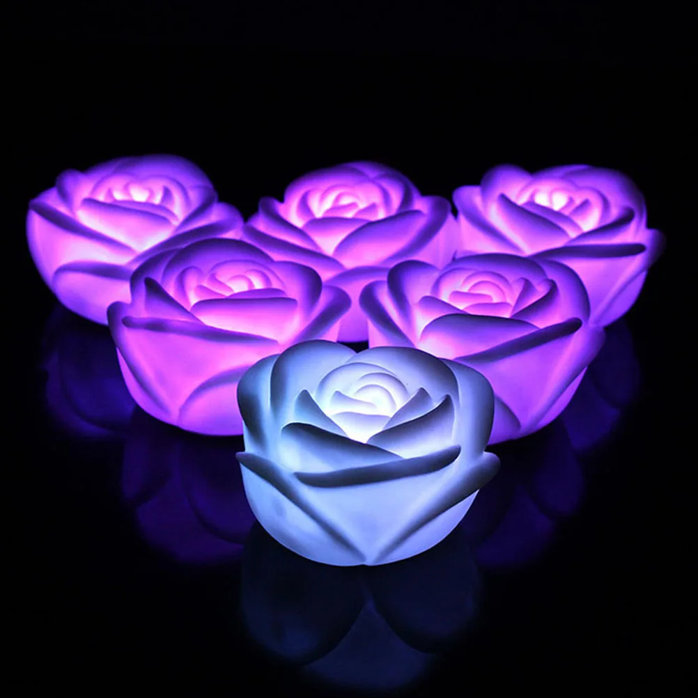 

Floral Rose Lantern Electric Roses Light Electronic Decor Party Lamp White