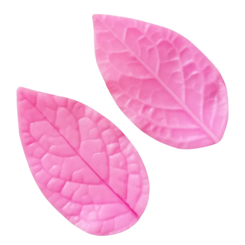 3set Leaves Mold Clamping Front and Back Leaf Fondant Sugarcraft Silicone Mould Cake Decoration chocolate Polymer Clay Mold