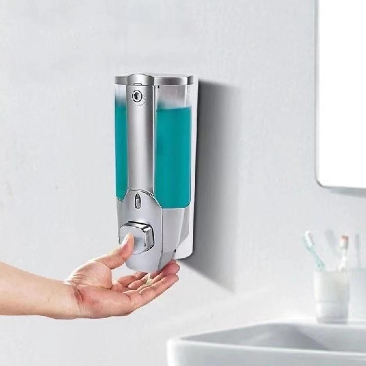 

320ml Hand Soap Shampoo Dispenser Wall Mount Shower Liquid Dispensers Containers for Bathroom Washroom