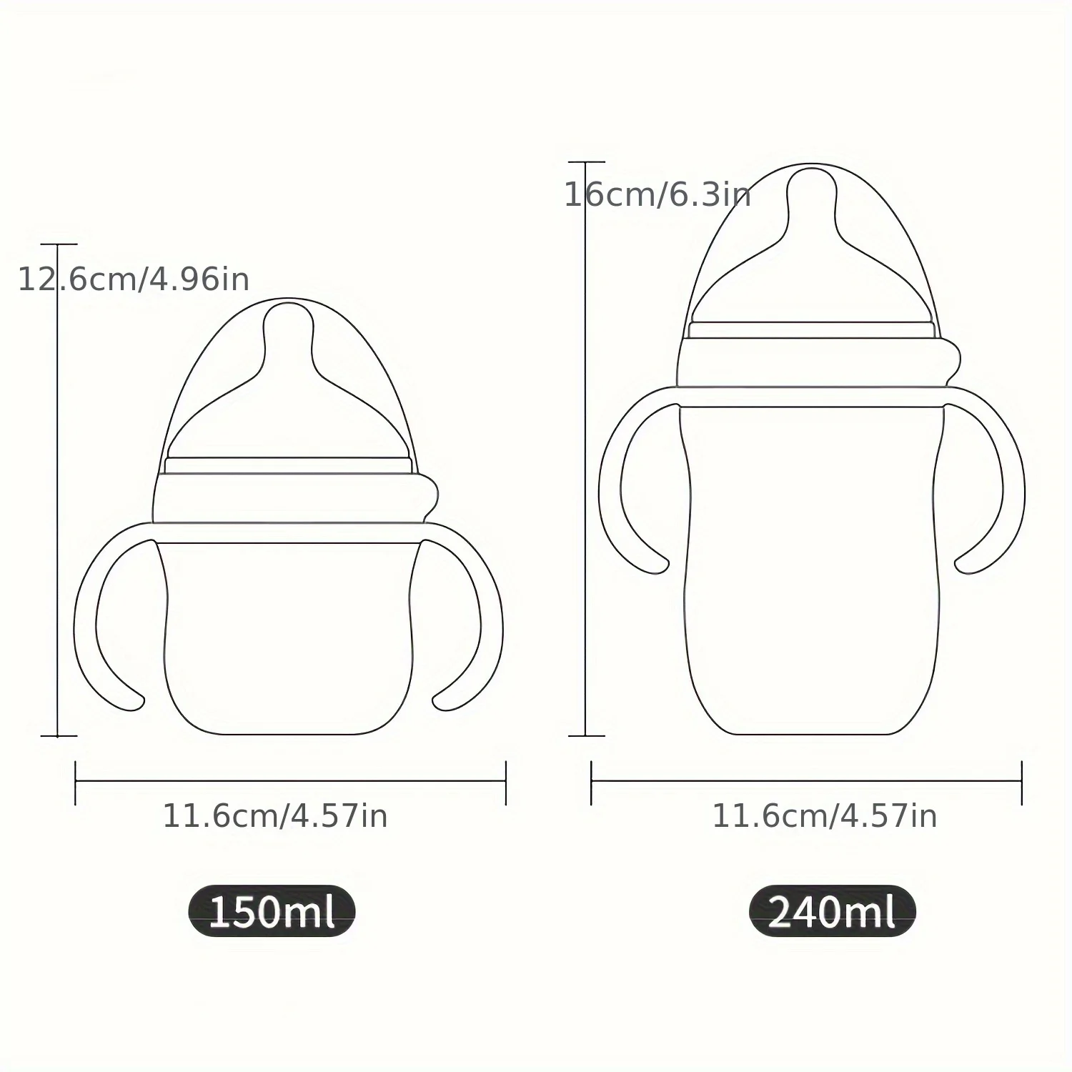 1Pcs Newborn Baby Bottle, 150/250ml Baby Silicone Bottle, Leak-proof and Drop-proof Baby Imitation Breastmilk Bottle, BPA Free