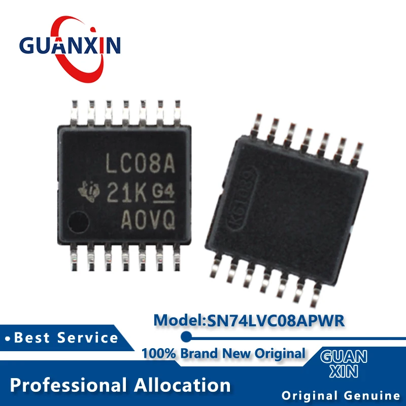 

100% New electronics SN74LVC08APWR SN74LVC08APWT SN74LVC08APW TSSOP-14 Marking LC08A SN74LVC08