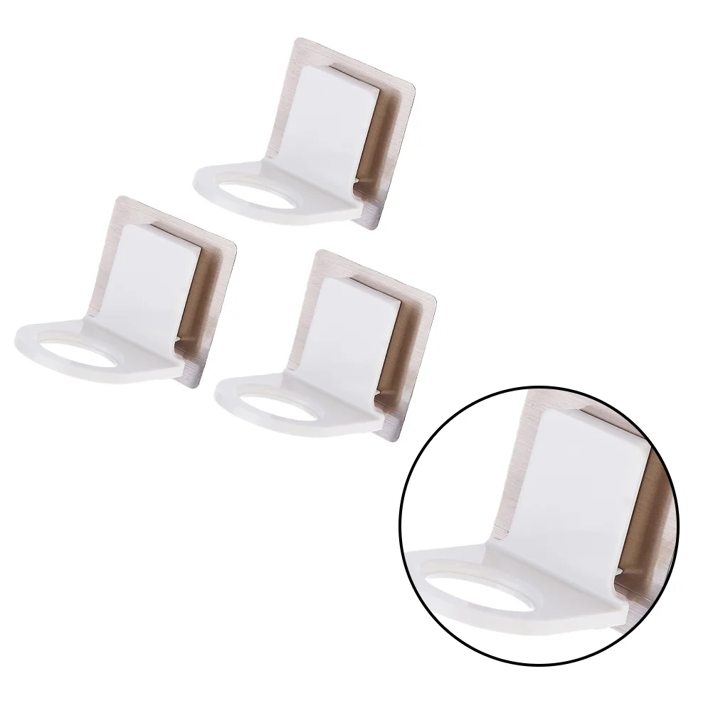 3Pcs Emulsion Bottle Storage Rack Self-Adhesive Shower Gel Bottle Holder Bottle Support Stand Suitable for 30mm White