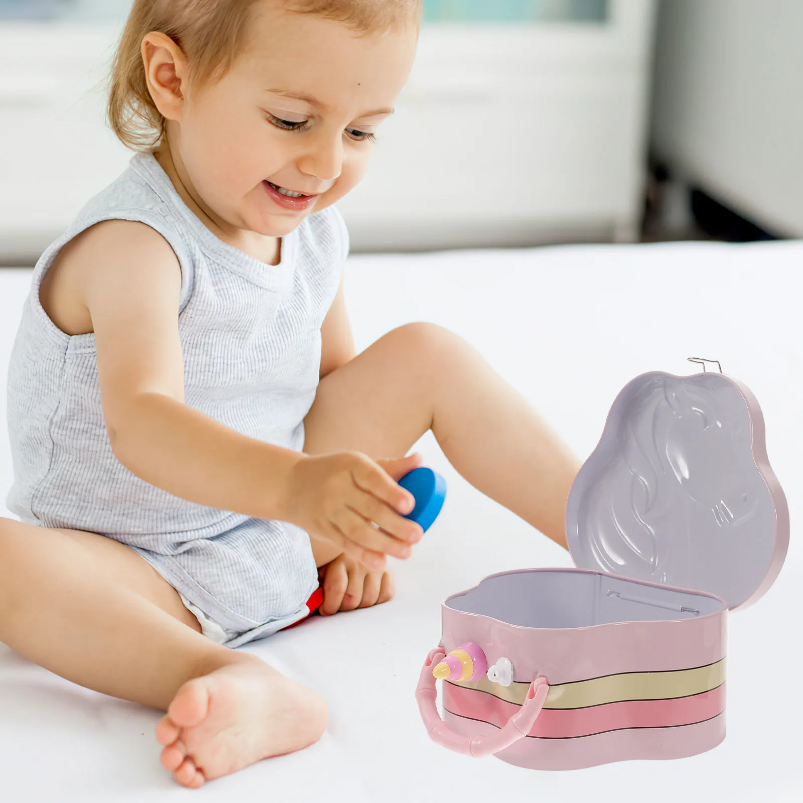 

1pc Unicorn Coin Bank Tinplate Money Box Kids Saving Pot With Lock Desktop Decor Multi-Functional Piggy Bank Home Decoration