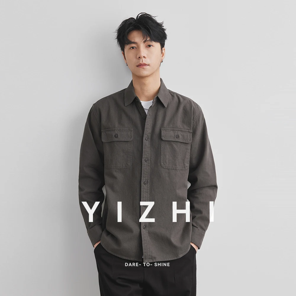

Men's Work Shirt Jacket 2025 Autumn New American Style 100% Cotton Long Sleeve Top Jacket Outdoor Leisure Commuter Work Clothing