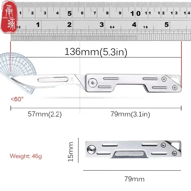 Machinery Stainless Steel Folding Knife Medical Box Opener Pocket Knife With 10 Replaceable Blades Hobby Knife Multifunctional