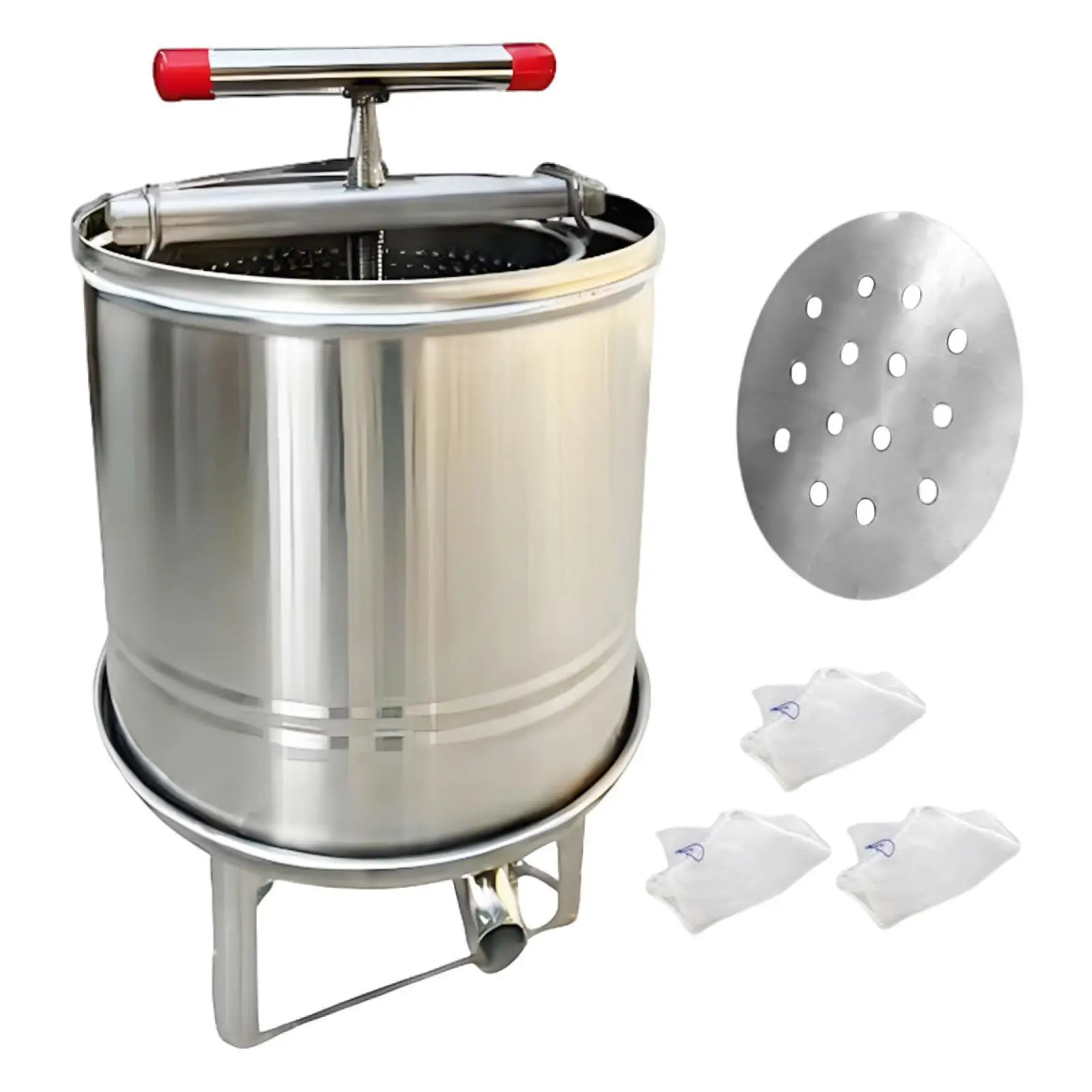 Honey Press Extractor Multifunctional Stainless Steel Stable Base Beekeeping Supplies for Grape Oil Pomace Honeycomb
