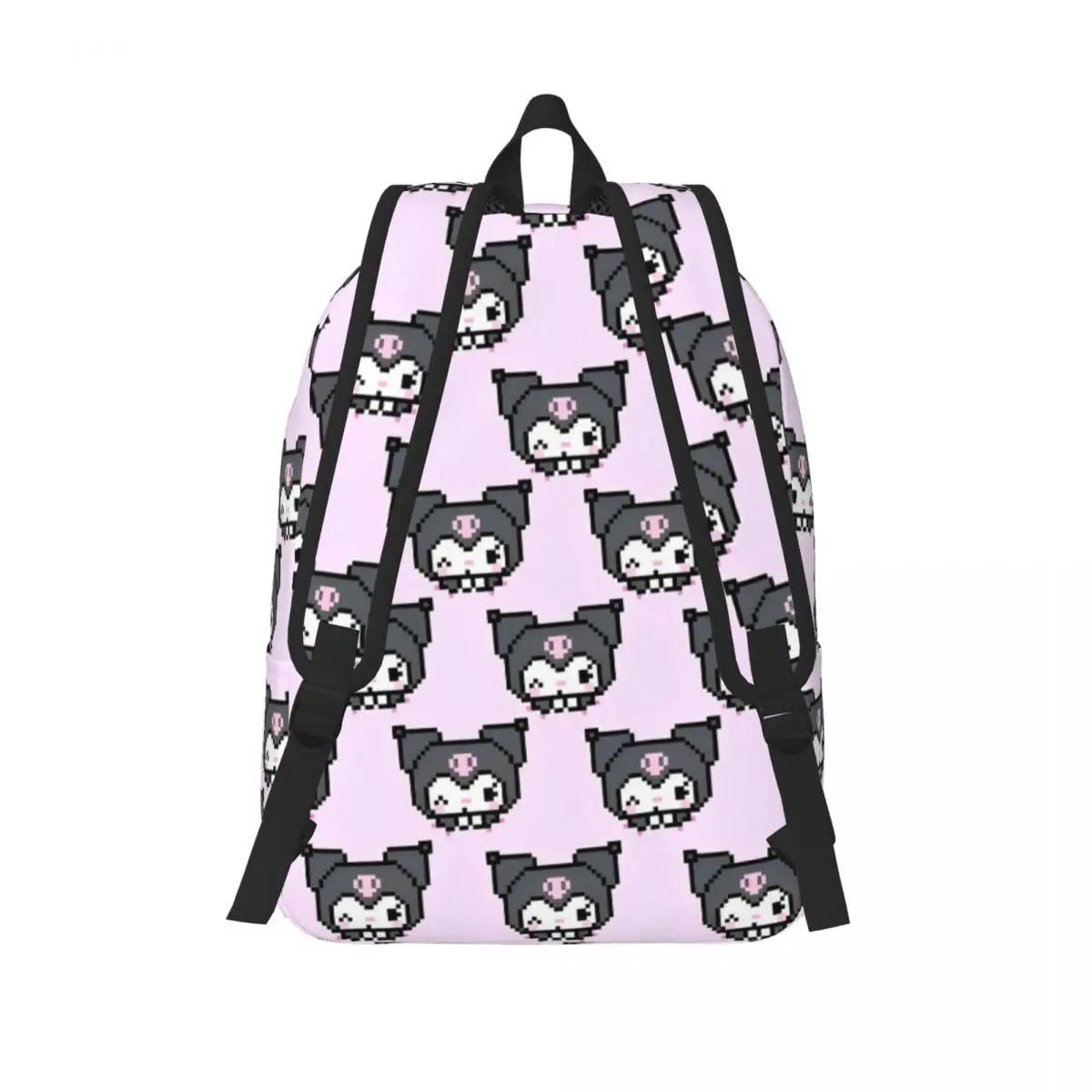 Zaino Kawaii Pixel Kuromi per uomo donna adolescente scuola superiore lavoro zainetto simpatico cartone animato borse di tela per computer portatile all'aperto
