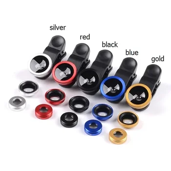3In1 Mobile Phone Fish Eye+Wide Angle+Macro Lightweight Camera Lens With Clip Universal Ce