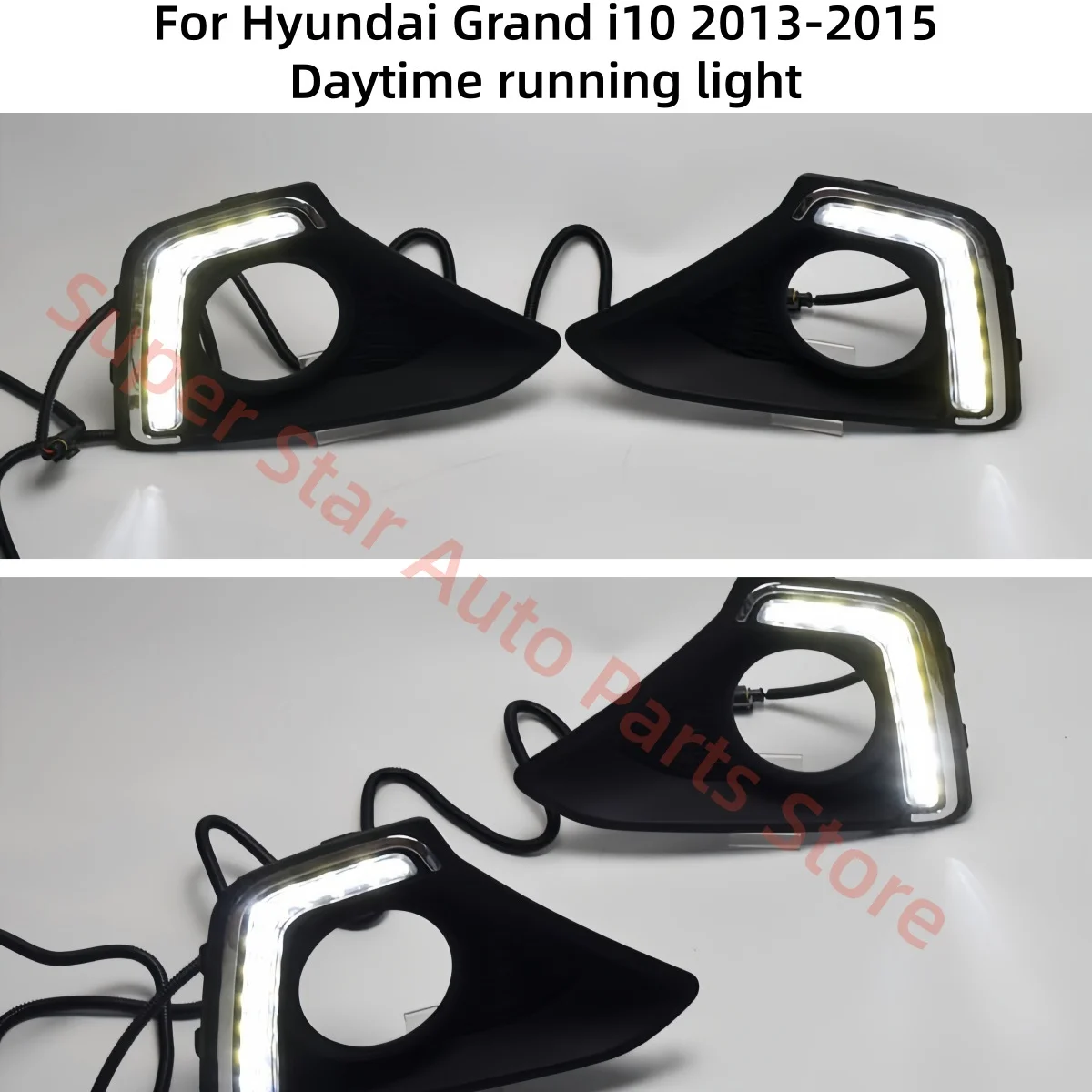 For Hyundai Grand i10 2013-2015 Modification pecialized LED Daytime running light  Front fog light Single white light Auto parts