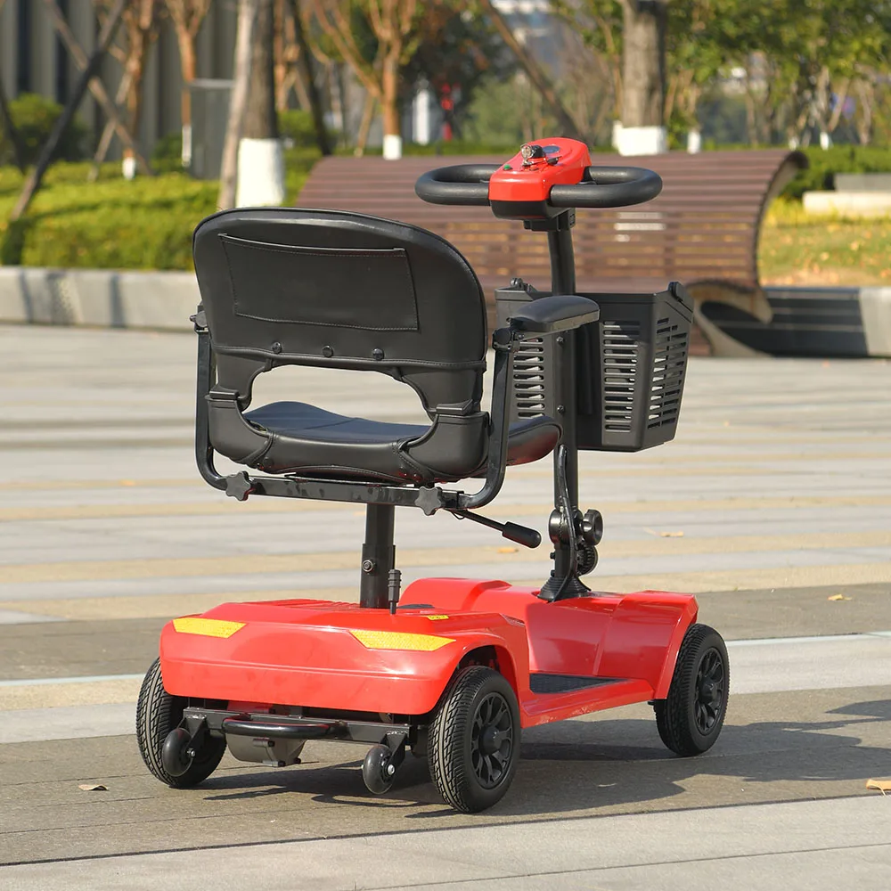 

4-колесный мобильный скутер, электрическая мобильная инвалидная коляска для пожилых людей, освещение Awith, складной и компактный дорожный скутер