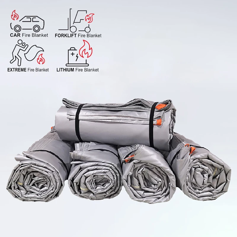 Professional heat-resistant electric vehicle fire blanket 6x8m EN1869 certified 0.8mm thickness