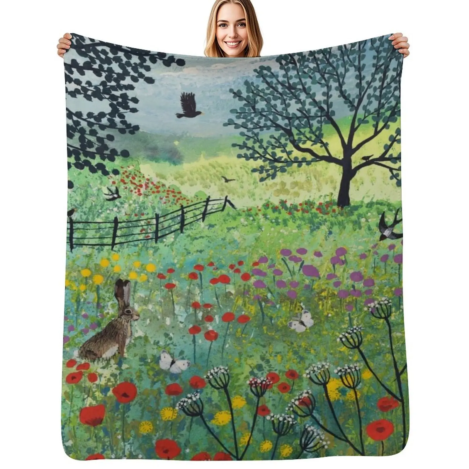 In Summer Meadow Throw Blanket Stylish Decor Blanket Gift for Friends Roommate