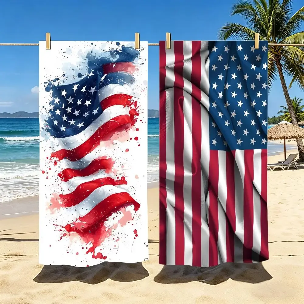 Art Vintage USA Flag Towel Towel Soft Pool Gift For Travel Gym Shower Camping Quick Dry Sports Large Beach Towels