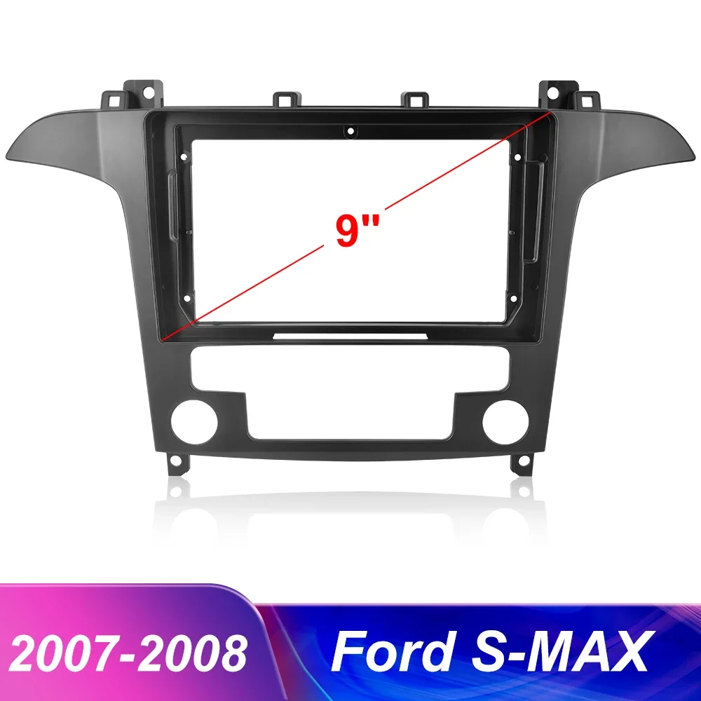 Podofo Car Radio Head Unit Installation Frame 9 Inch For Ford/S-MAX Automatic 2007-2008 With Air Conditioning Board