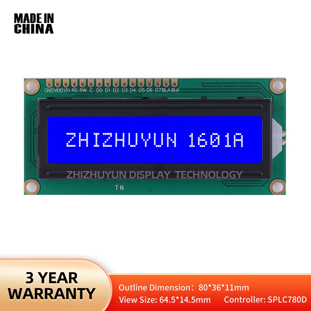 Factory Direct Sales 1601A Character Screen Blue Membrane Original St7066U Chip Multilingual Module English LCD Display Screen