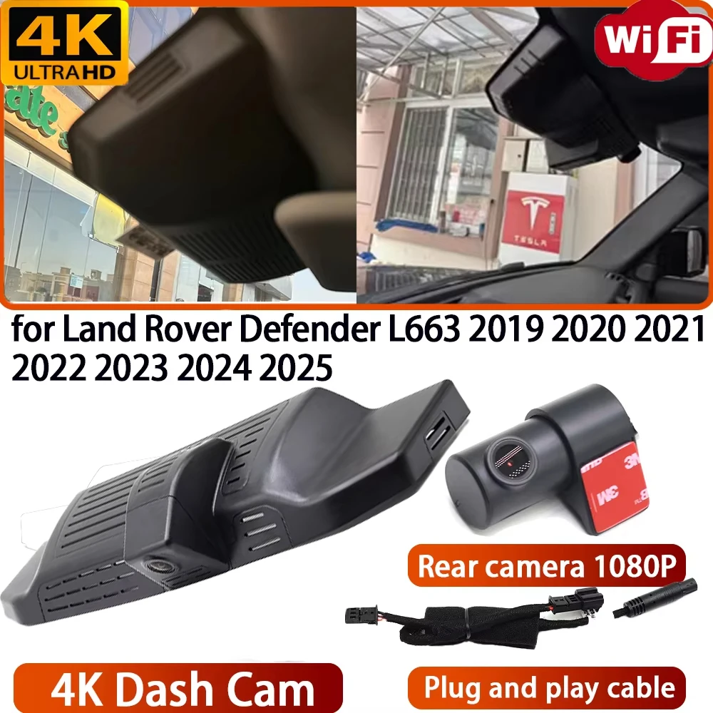 for Land Rover Defender L663 2019-2025 Video Recorder 4K DVR Dash Cam Wifi OEM Camera 170° Angle Plug & Play Loop Recording