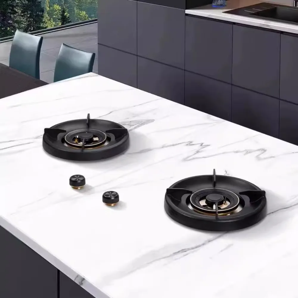 Household fully embedded hidden gas stove integrated under the table rock slab embedded stove