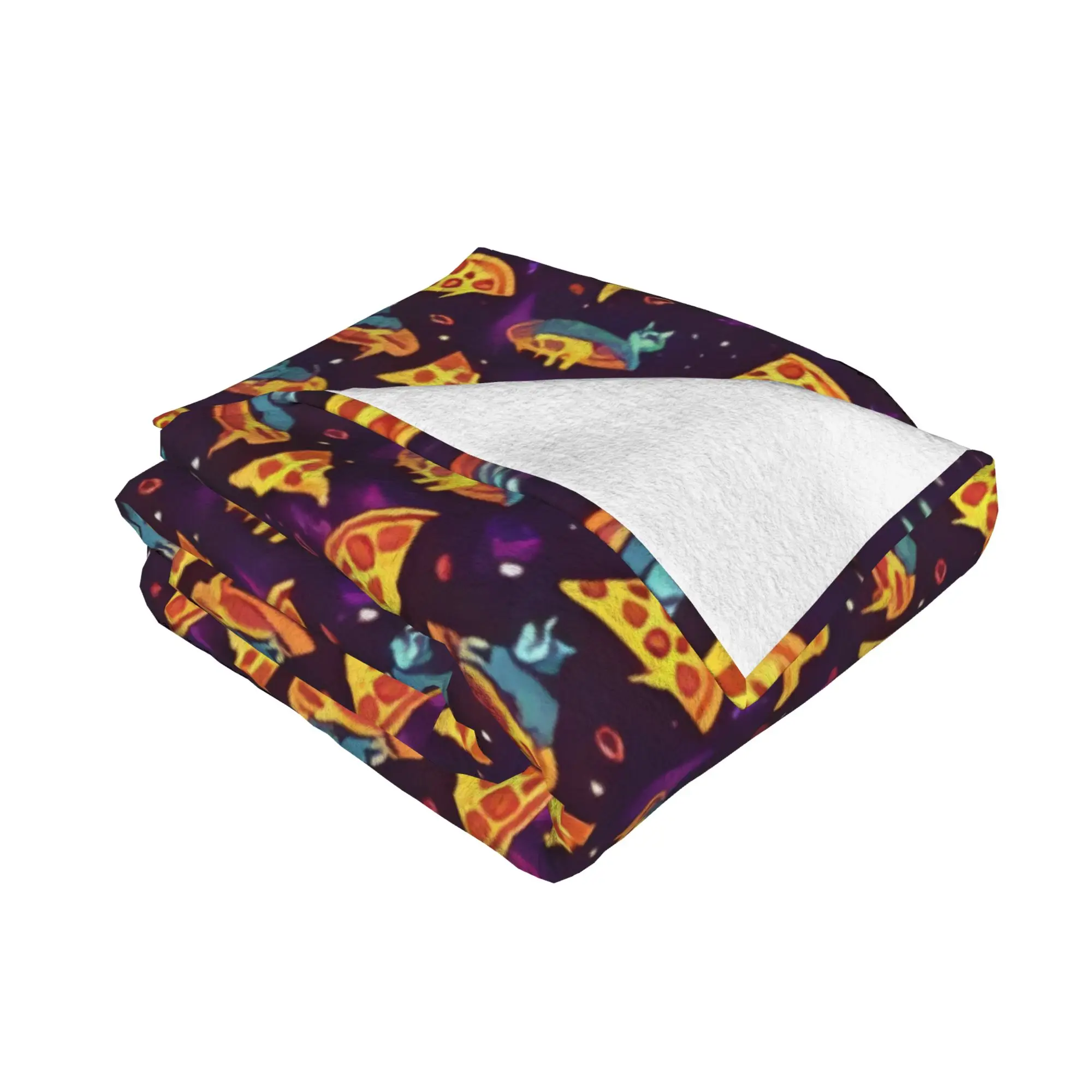 1PC home Cutecore Classic Eye Cat On Dinosaur On Pizza Blanket Super Cosy Plush Home Living Room Sofa halloween