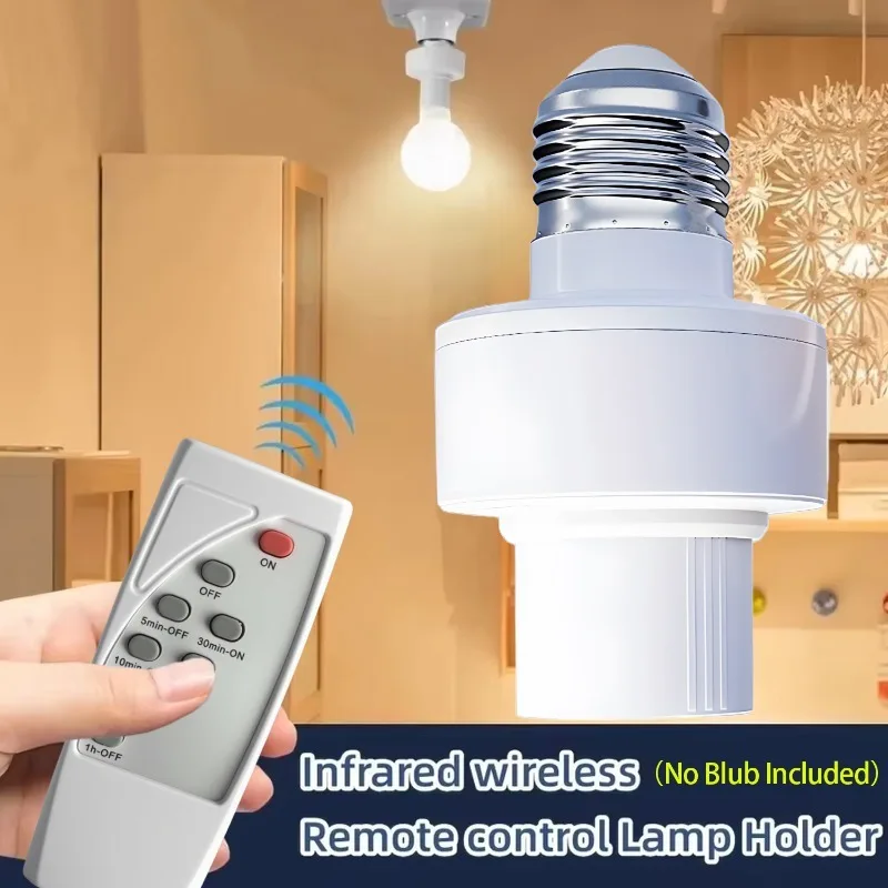 

5/1set E27 Remote Control Lamp Holder Universal Infrared Light Bases Portable Plastic Living Room Timer Bulbs Adapter Accessory