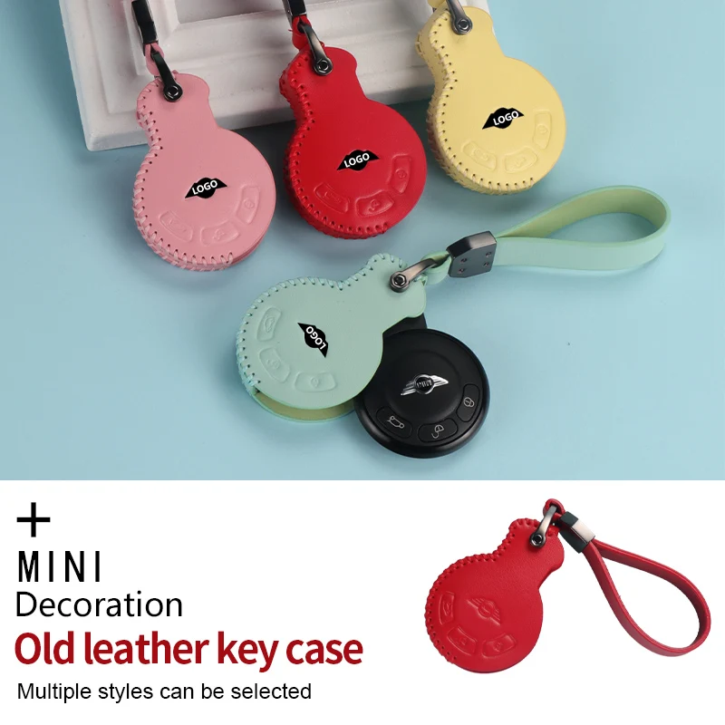 

Leather Car Key Case Cover for M Coope r S 1 J C W R 60 R 55 R 56 R 57 R 59 club Country Keychain Accessories