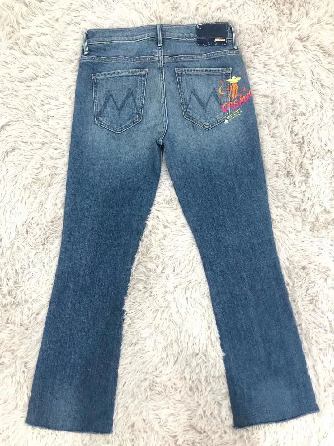 Jeans a vita alta ricamati da donna pantaloni casual in denim alla moda pantaloni alla caviglia