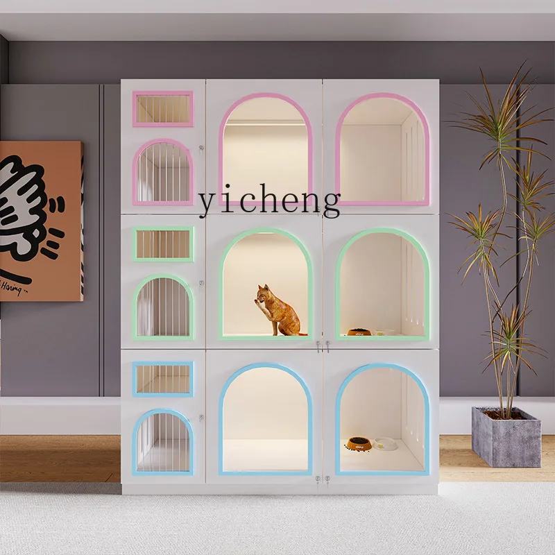

LX Cat Cage Pet Boarding Display Cabinet Solid Wood Three-Layer Breeding Cat Cage