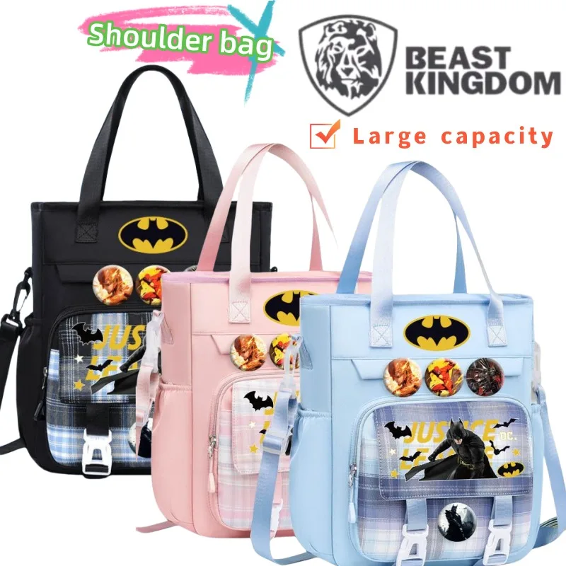 

BeastKingdom Batman creative personality student shoulder make-up bag cartoon homework make-up bag large capacity hand book bag