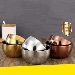 304 Heat Insulated Bowls Double Walled Thick Stainless Steel Foods Container Child Adult Gold Rose Sliver Hot Resistant Utensil