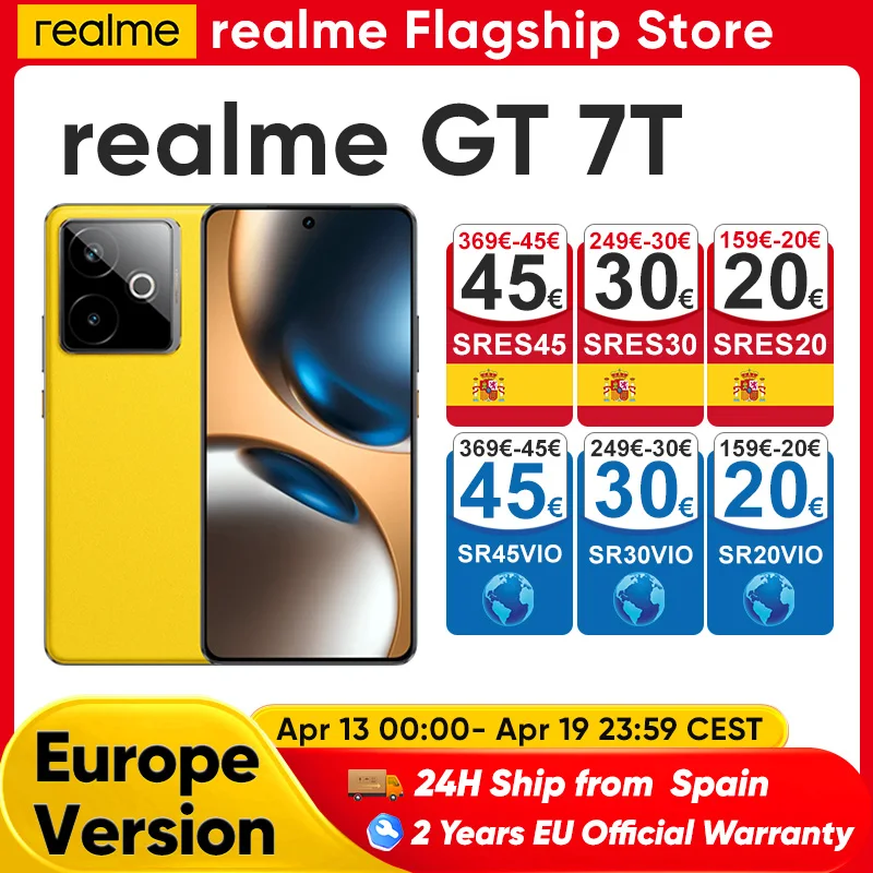 realme GT 7T Smartphone 5G 2025 nouveau Mediatek 8400-Max 7000Mah Titan batterie 120W Ultra Charge 6.8 ''120Hz affichage Version mondiale