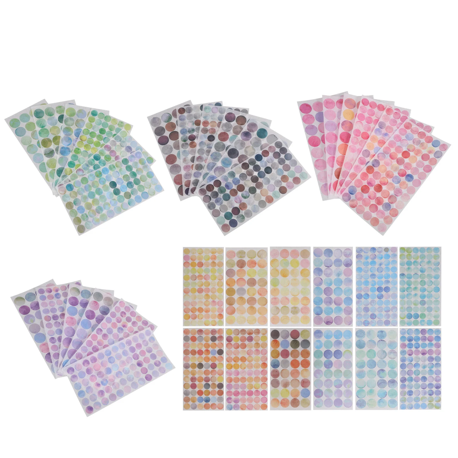 

36 Sheets Colorful Stickers Dot Self-Adhesive Labels for Organization Coding Marking Storage Jars Books Files Containers Round