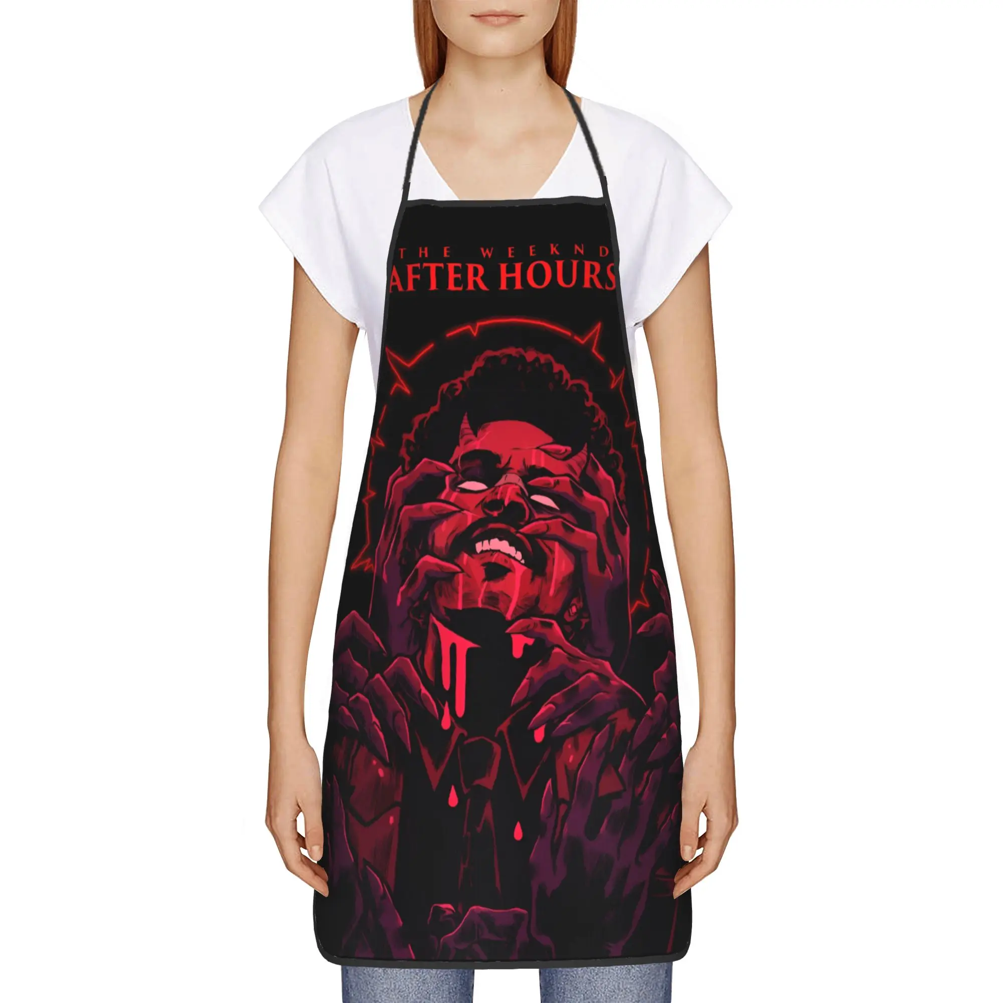 The Weeknd Singer  Music Album Tour Apron  Barbecue Barber Kitchen Accessories Cute Household Aprons without Pocket