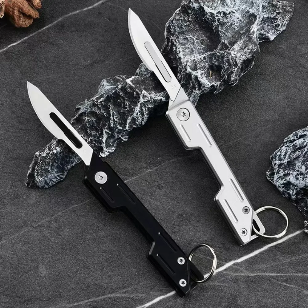 New Mini Stainless Steel Pocket Knife Kit, Folding Knife, Replaceable Blade, Sharp Knife Enthusiast, Handmade Knife