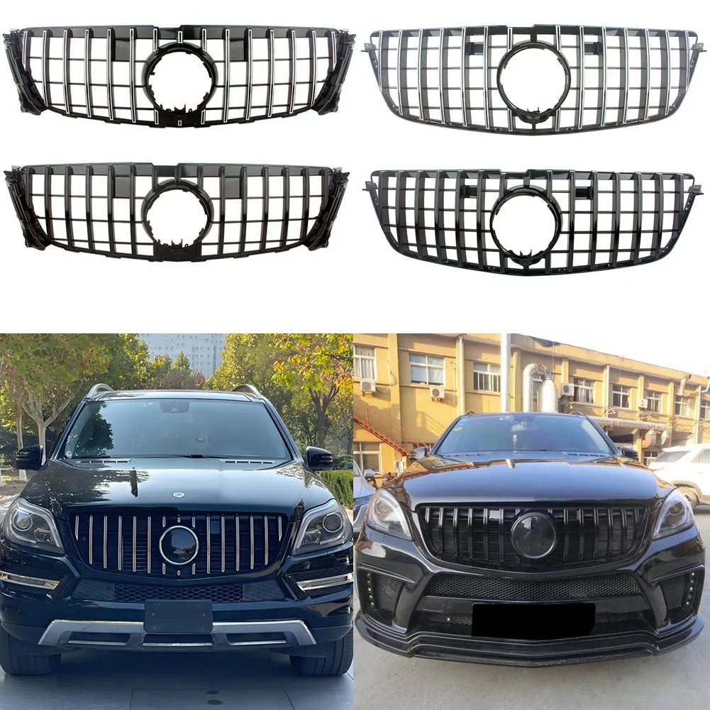 

GT-R Style Vertical Bar Hood Upper Grid Grille For Mercedes-Benz X166 GL350 GL400 GL450 GL500 GL550 GL63AMG 2013-2015